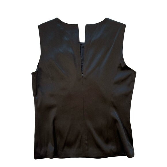 Style Paris Black Silk Sleeveless Blouse - Picture 2 of 4
